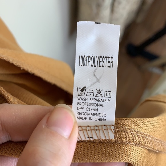 Gold beige open front cardigan spring jacket - Picture 4 of 8